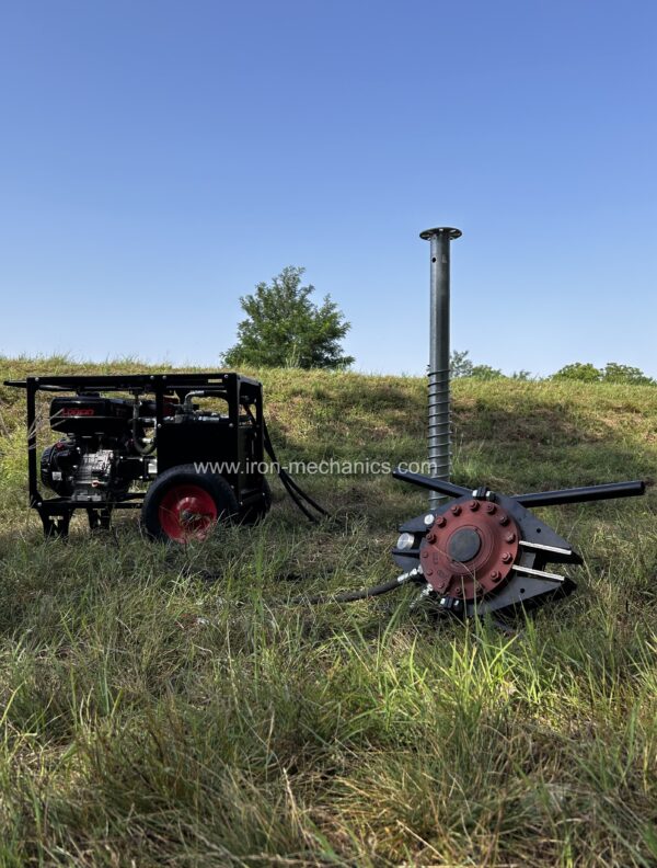 compact screw pile driver for ground screw installation