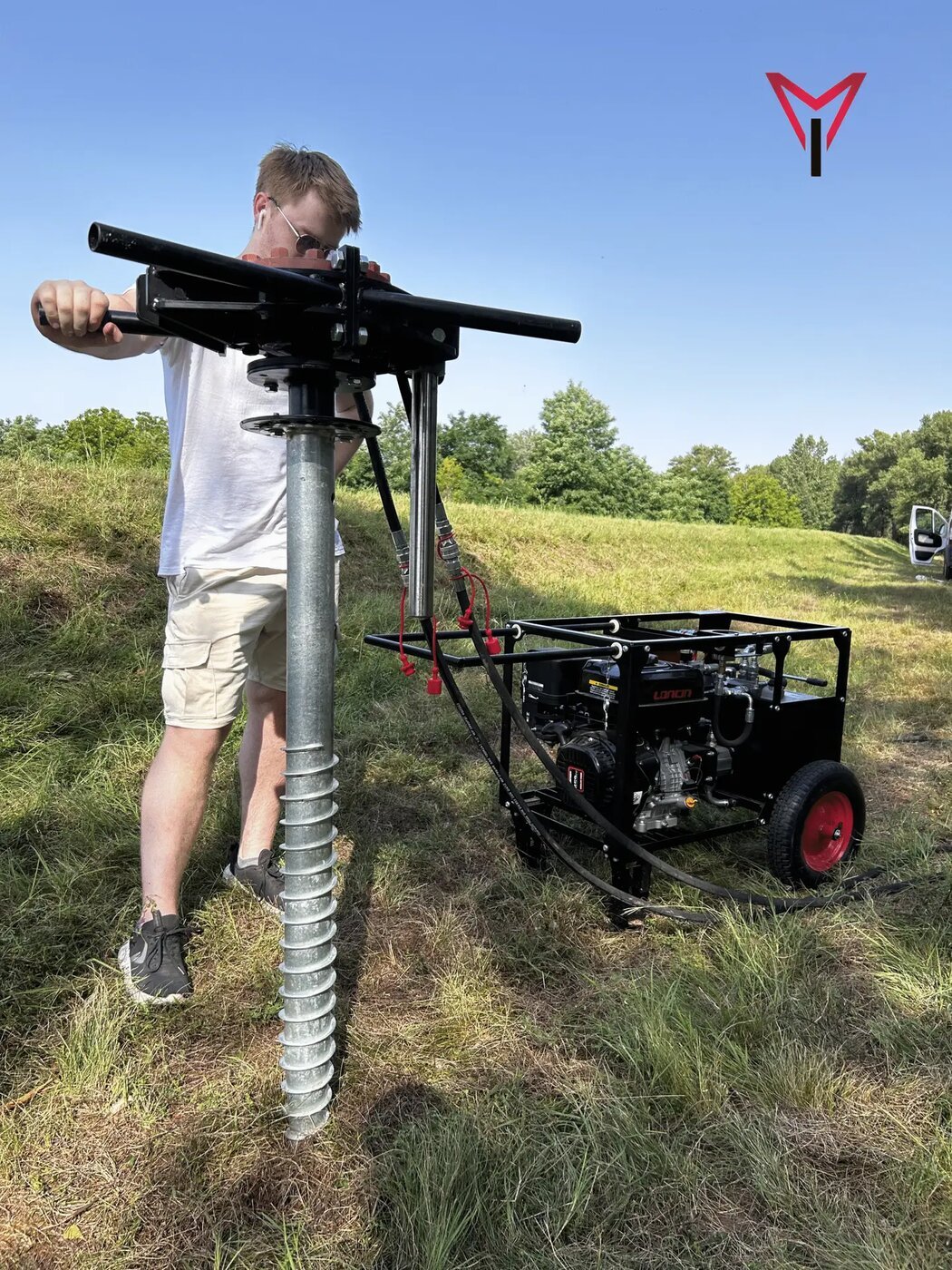 Handheld helical pile driver Falcon